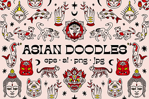 Asian Doodles Bundle