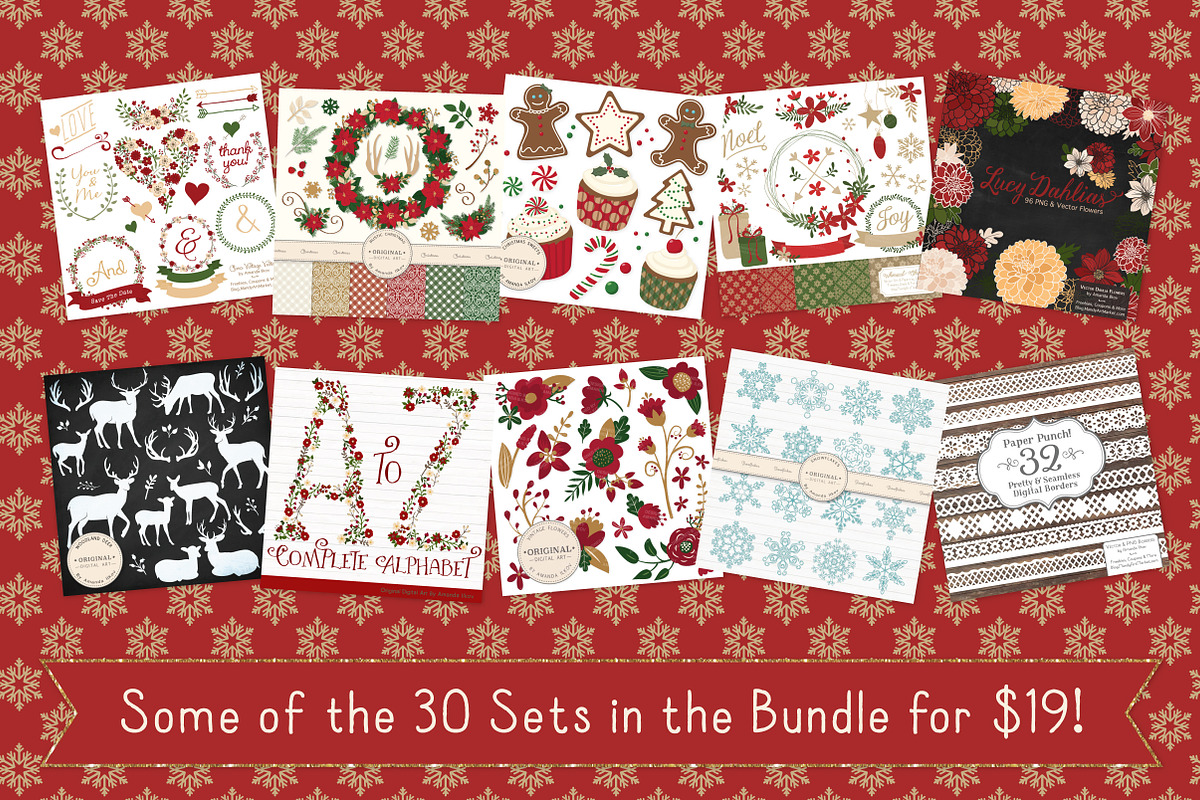 Huge Christmas Art Bundle - Save 87%, a Decorative Illustration by Amanda Ilkov (Photo 3 of 3)