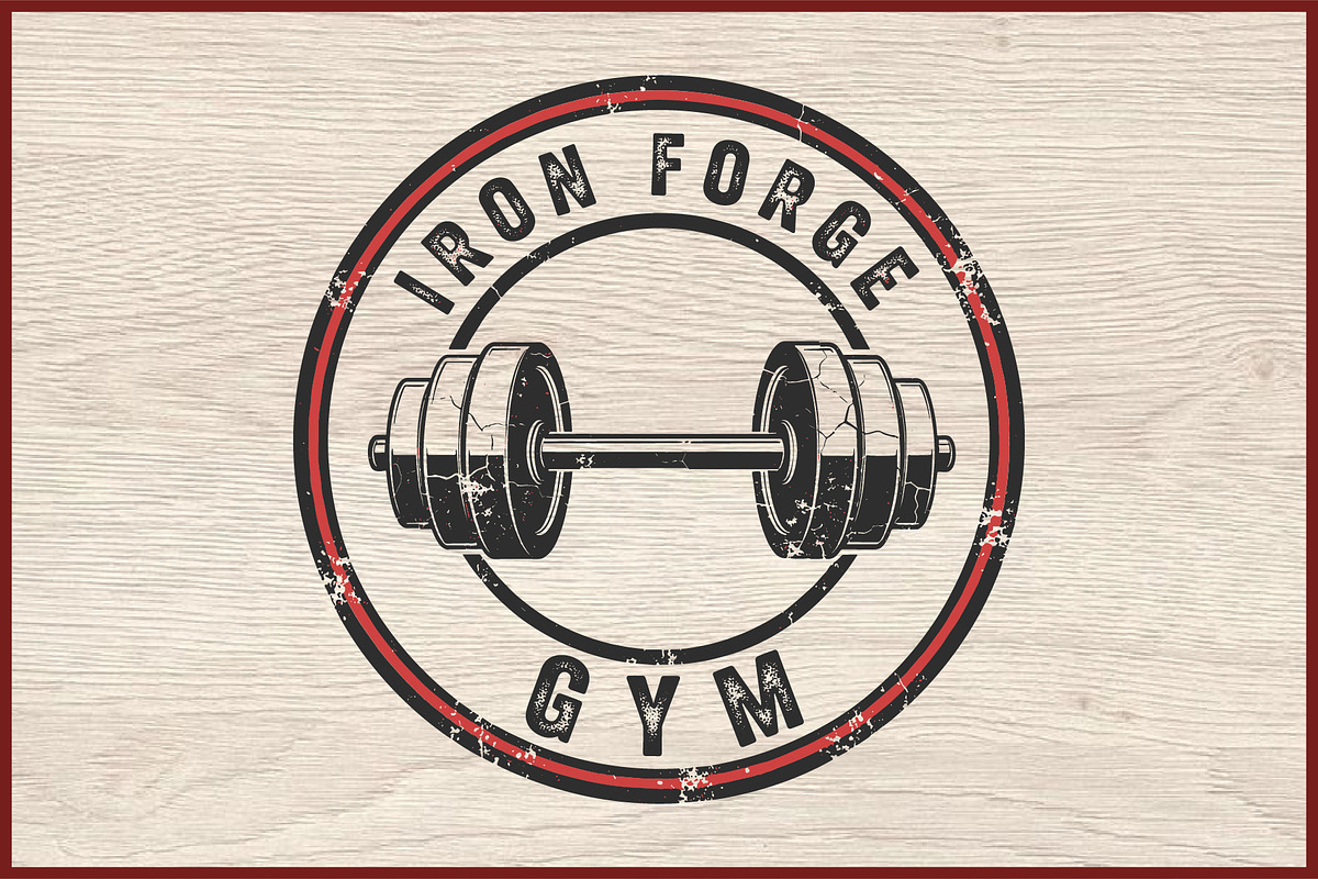 10 Vintage Gym Fitness Logo Badge, a Healthcare Illustration by Artivon (Photo 2 of 11)