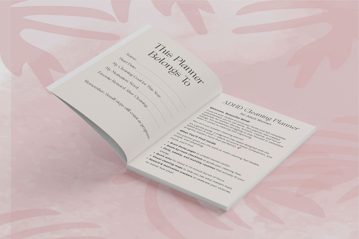 ADHD Cleaning Planner for Women, a Design Template by Book2bees (Photo 2 of 4)