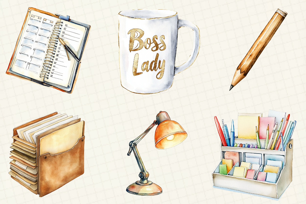 Office Supplies Clipart, an Illustration by OK Design (Photo 5 of 5)
