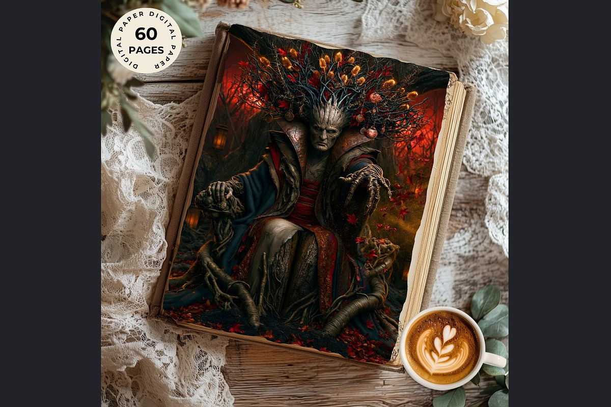 Harvest Ritual Horror Digital Paper, a Seasonal Illustration by ThatsDesignArt (Photo 14 of 15)