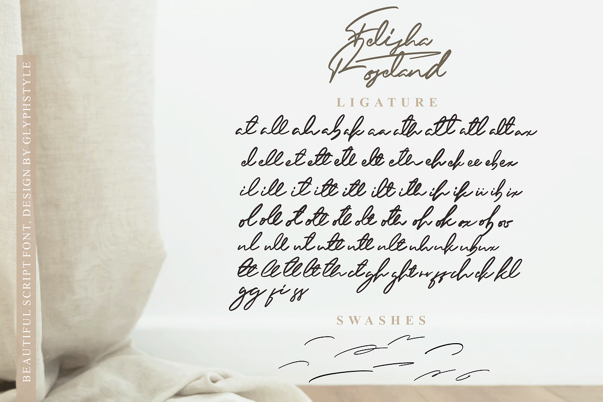 Felisha Roseland Script Font, a Script Font by Glyphstyle (Photo 4 of 12)