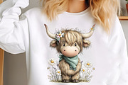 Watercolor Summer Highland Cow Clipa, an Illustration by GatewayDesign (Thumbnail 6 of 6)