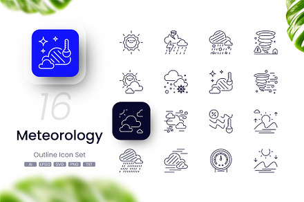 Meteorology Outline Icons, an Outline Icon by cidcud_graphic