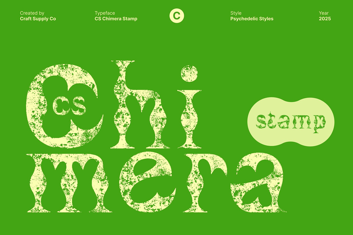 CS Chimera Stamp, a Serif Font by Craft Supply Co. (Photo 1 of 8)