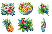 Summer Tropical Clipart, a Seasonal Illustration by DreamArtGraphic (Thumbnail 4 of 4)