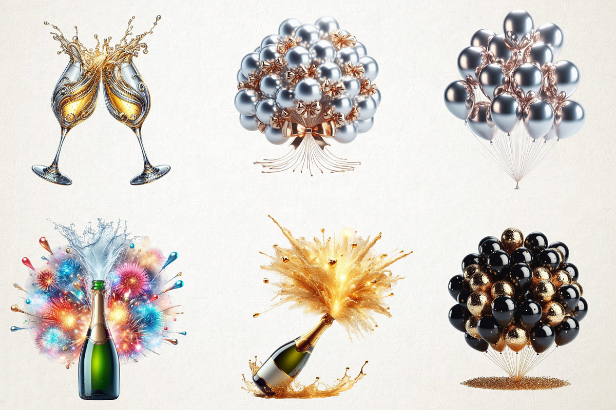 Elegant New Year Balloons and Champa, an Illustration by RobertsArt (Photo 2 of 5)