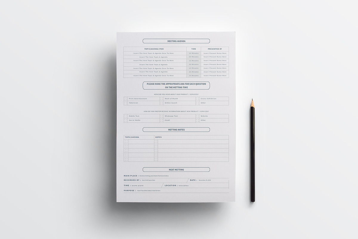 Meeting Minutes Template | Canva, a Stationery Template by obayes (Photo 4 of 4)