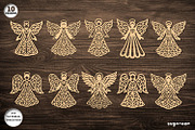 Christmas Angels Ornament Bundle, a Decorative Illustration by svgocean (Thumbnail 2 of 13)