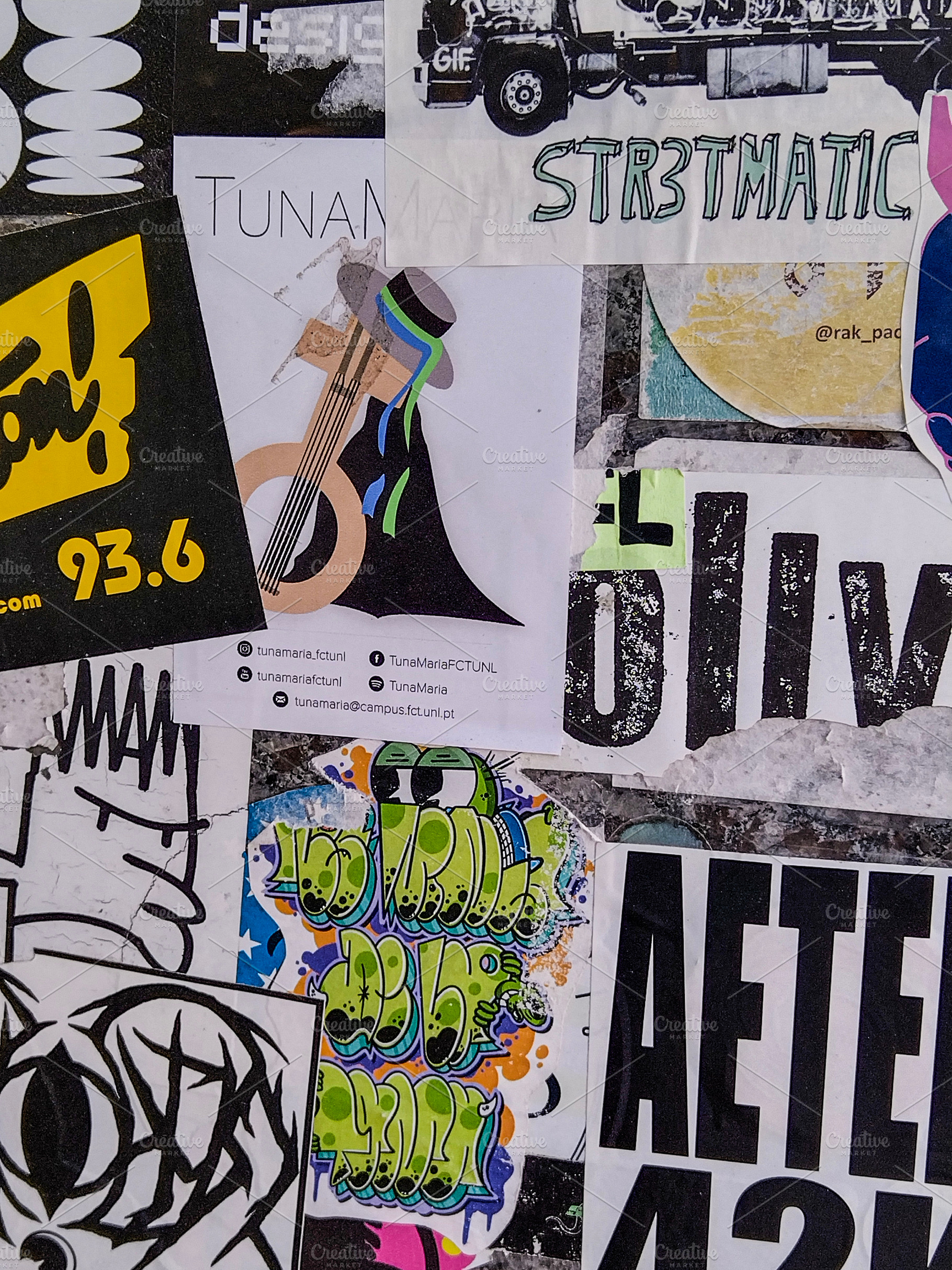 Urban collage of layered posters and graffiti, an Arts & Entertainment Photo by DanFLCreativo