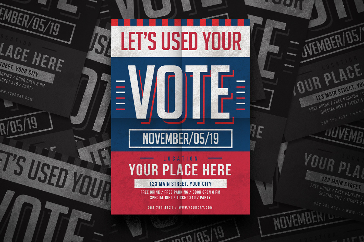 Modern Election Event Flyer, a Flyer Template by Tokosatsu (Photo 2 of 4)