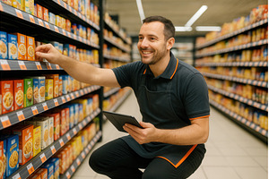 Smiling store employee with a tablet, a Business Photo by Sergey Kotenev
