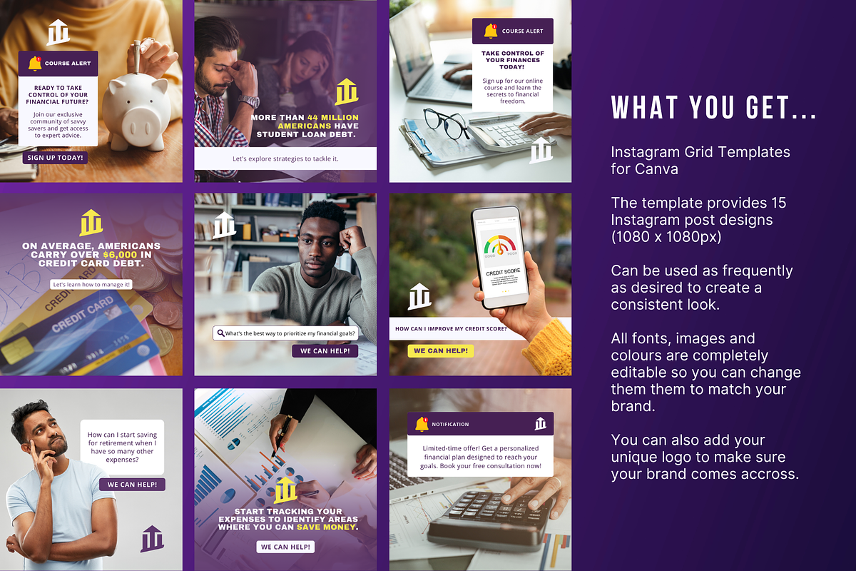 15 Finance Social Media Templates, a Social Media Template by Sincerely Media (Photo 2 of 9)