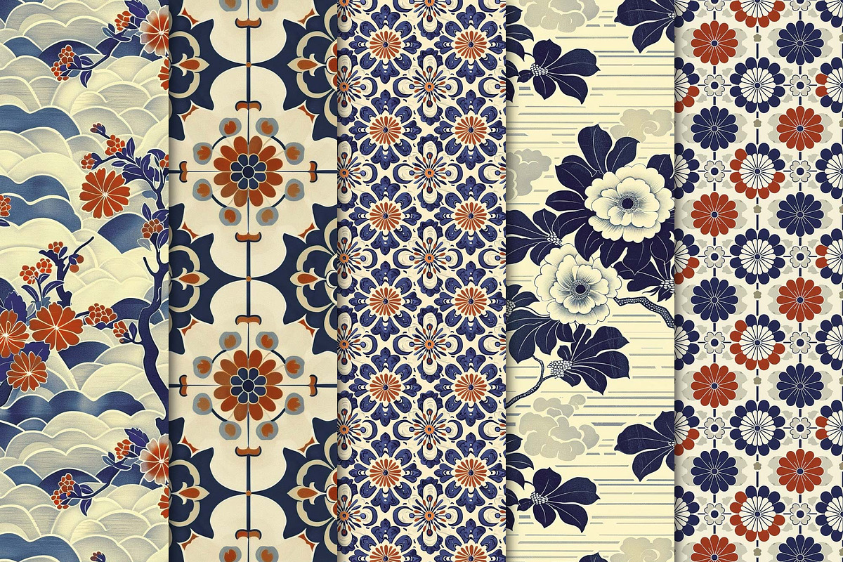 Traditional Japanese Pattern Motifs, a Pattern Graphic by Maishop
