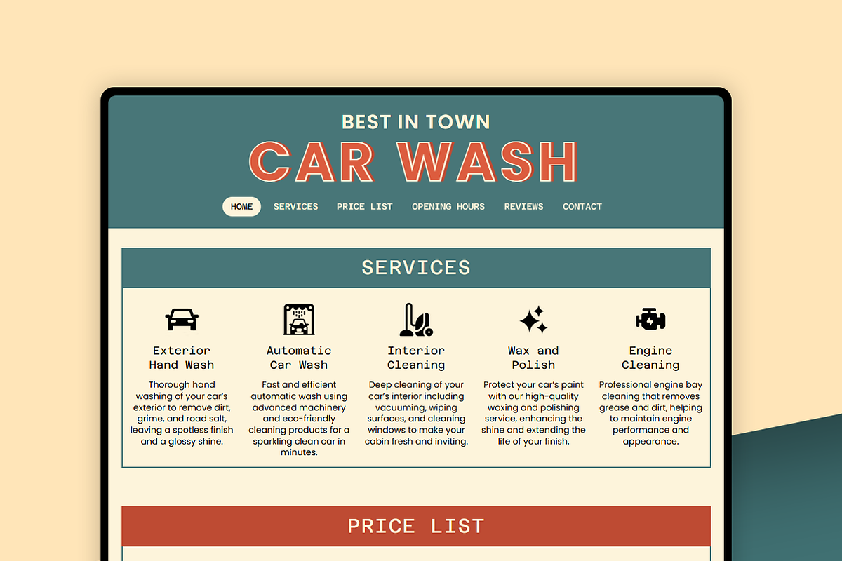 Car Wash Wix Studio Website preview 7