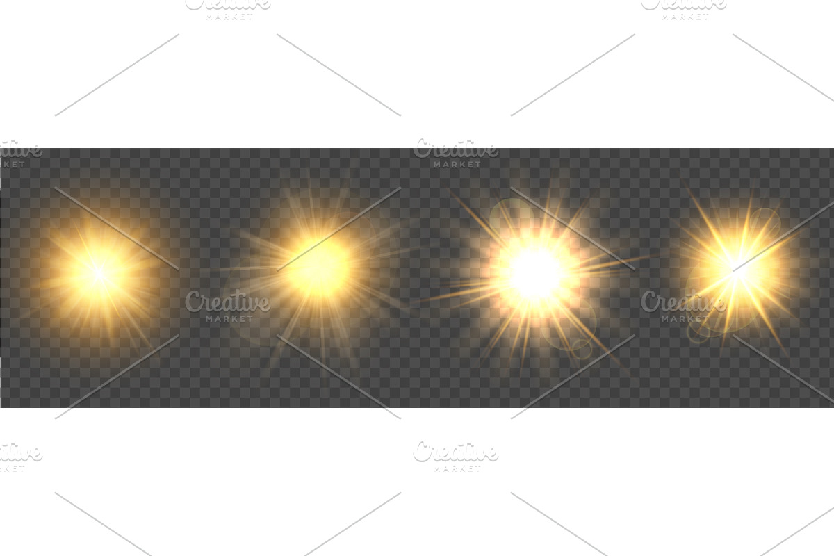 Sun light. Sunlight shining stars, an Illustration by Frogella