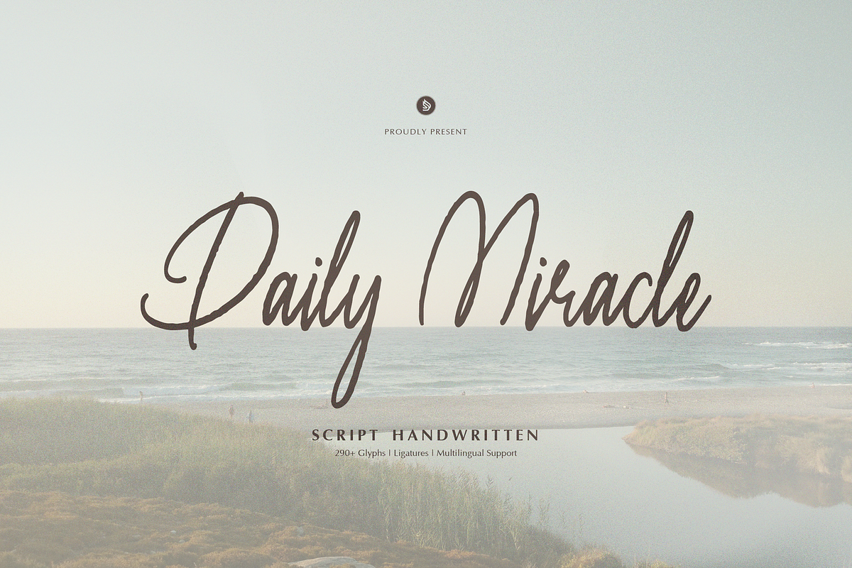 Daily Miracle | Script Handwritten, a Script Font by Denustudios (Photo 1 of 12)