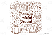 Thankful Grateful Blessed PNG, a Graphic by Clipart Bloom (Thumbnail 1 of 2)