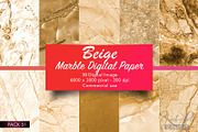 Gold and beige marble digital paper, a Texture Graphic by JustArtDigital (Thumbnail 4 of 5)