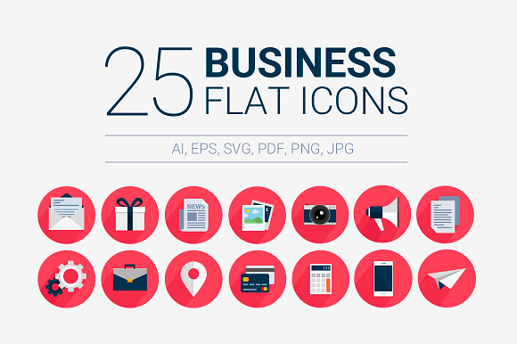 25 Business Flat Icons