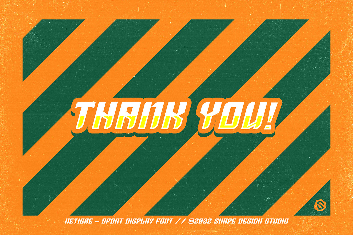 Netigre - Sport Font, a Font by Snape Design Studio (Photo 5 of 5)
