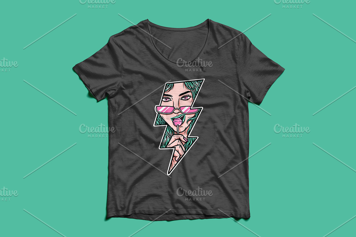 beautiful woman is biting candy, a Person Illustration by gunaonedesign (Photo 3 of 4)