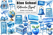 Blue School Clipart PNG, a Graphic by CitraGraphics (Thumbnail 1 of 5)
