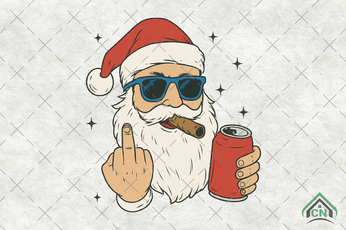 Funny Santa Claus PNG, an Illustration by Craft Nest (Photo 1 of 6)