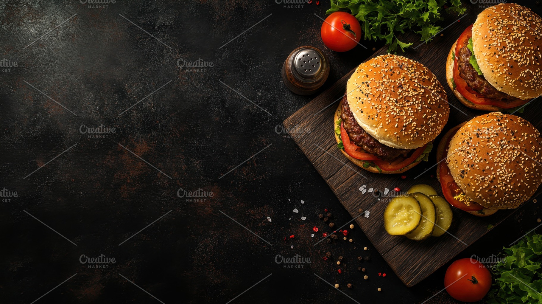 Tasty burgers with fresh toppings, a Photo by Beautiful things