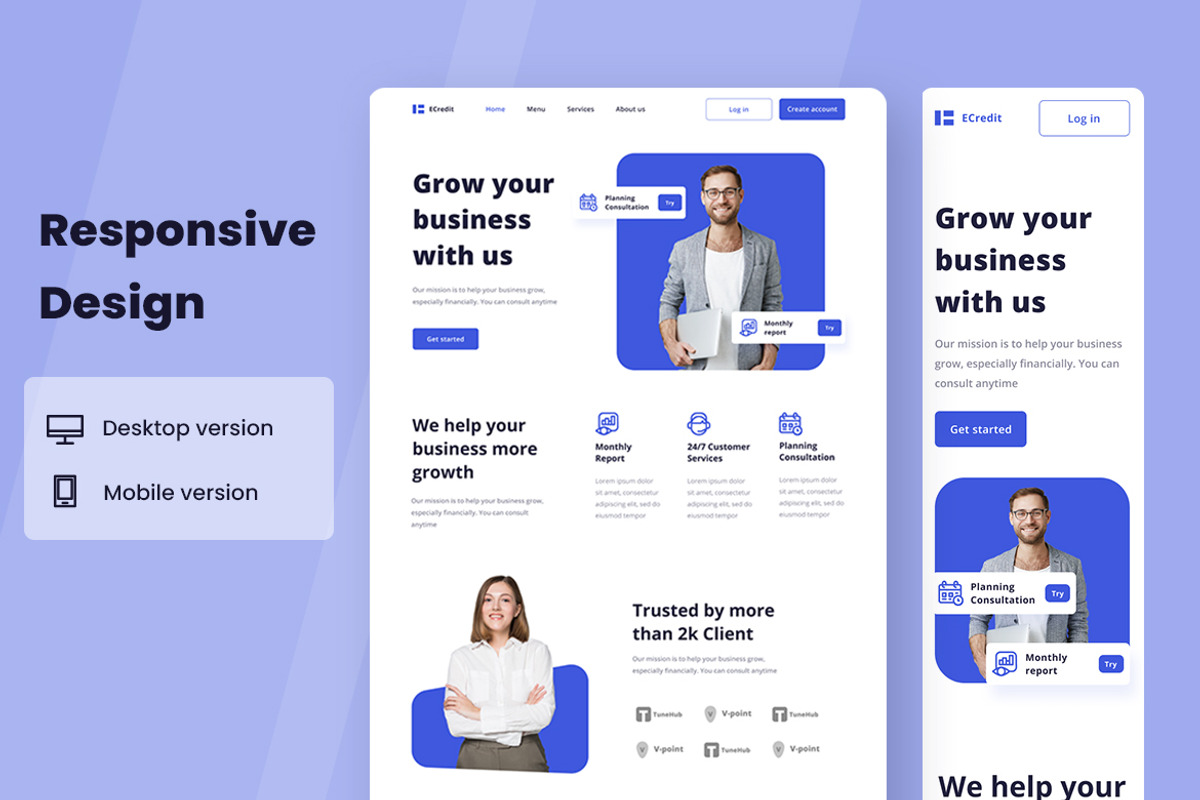 Finance Company Web Design, a Wireframe Template by INSPR STD (Photo 3 of 6)