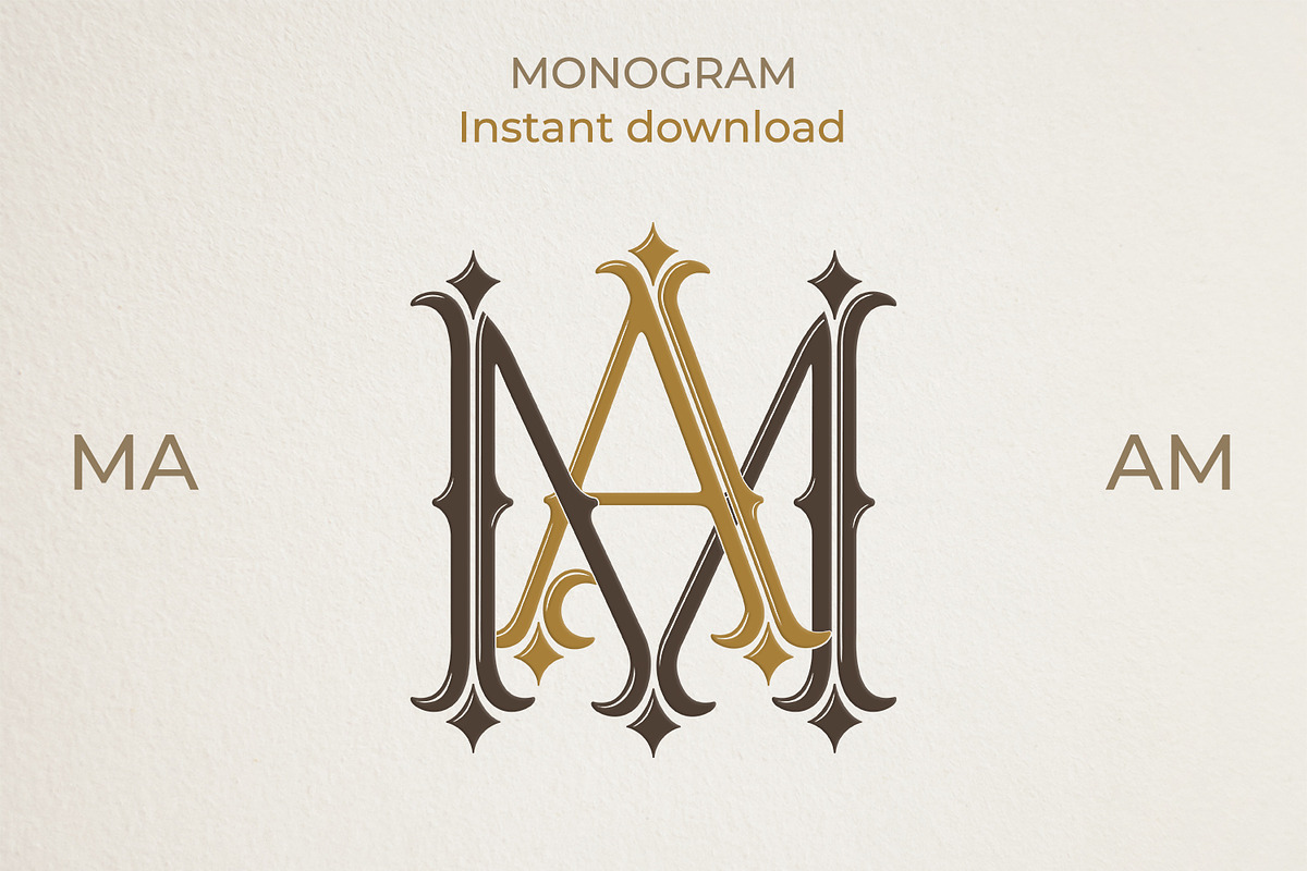 MA AM Wedding Monogram Logo, a Branding & Logo Template by LogoAV (Photo 5 of 6)