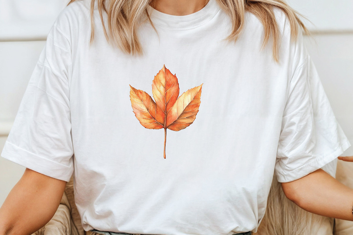 Watercolor Autumn Leaf Clipart, an Illustration by CraftArtStudio (Photo 4 of 6)