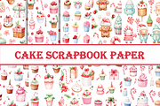 Watercolor Cake Scrapbook Paper, a Background Graphic by Printable Treasure (Thumbnail 1 of 3)
