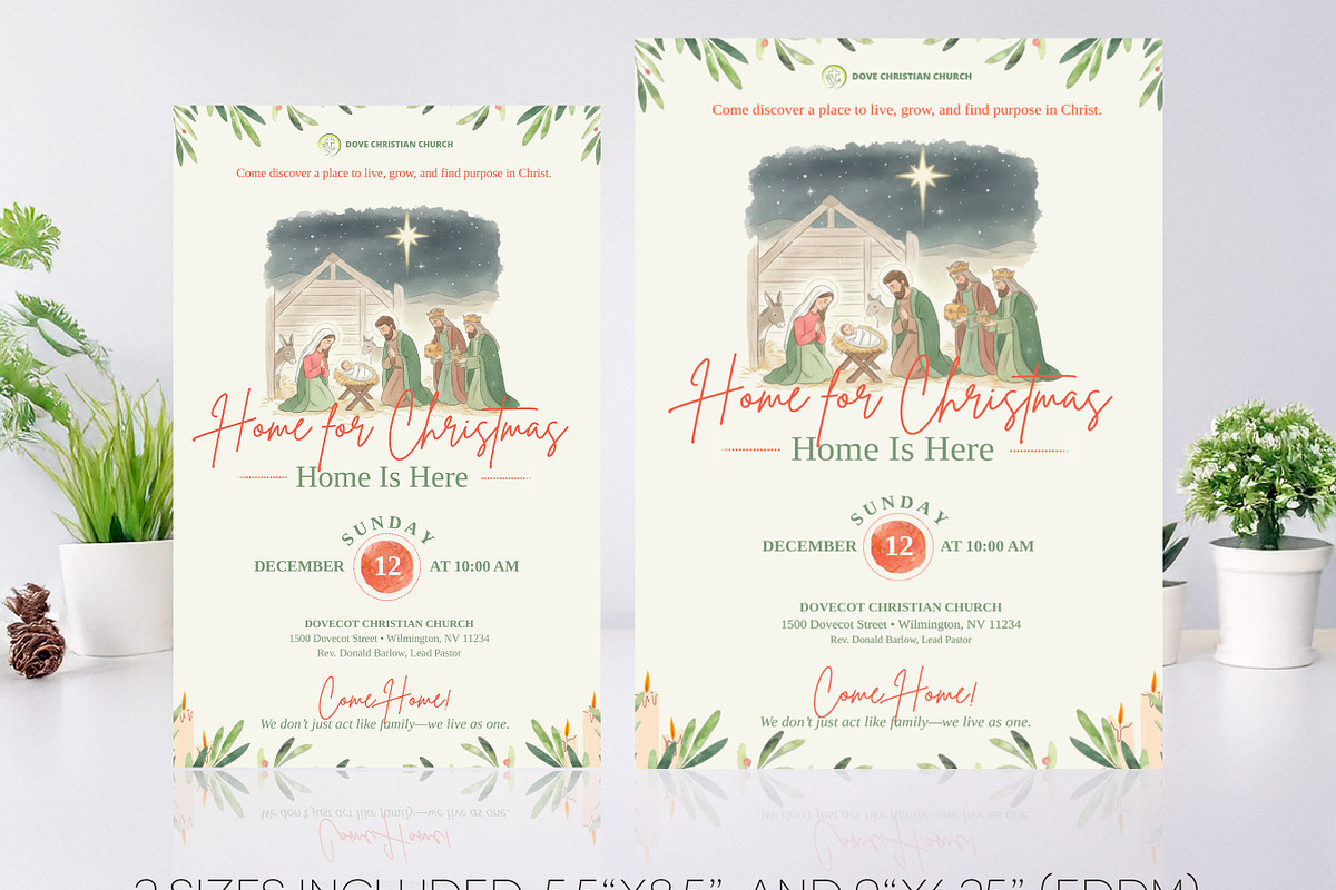 Retro Christmas Sunday Postcard, a Flyer Template by Godserv Designs (Photo 5 of 15)