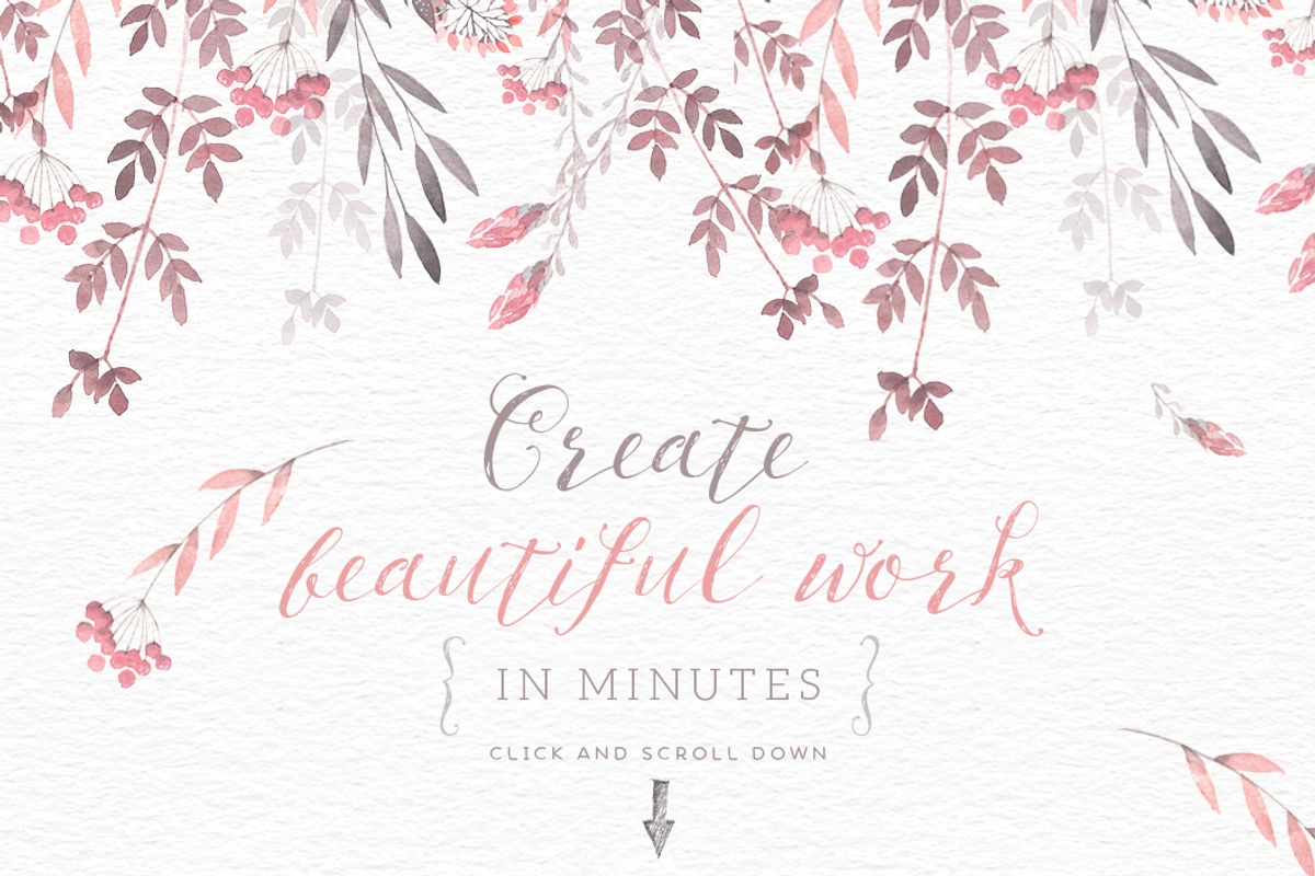 Watercolor floral edges backgrounds, a Decorative Illustration by Lisa Glanz (Photo 2 of 5)