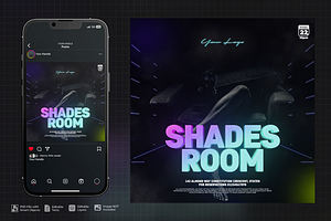 Dark Shades Room Party PSD Flyer