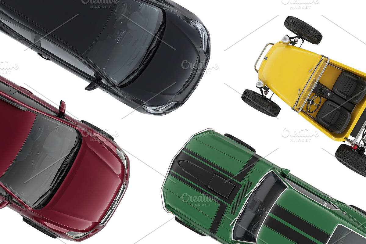 50 Cars Top View Architecture Bundle, a Transportation Illustration by Nurlan's shop (Photo 9 of 15)
