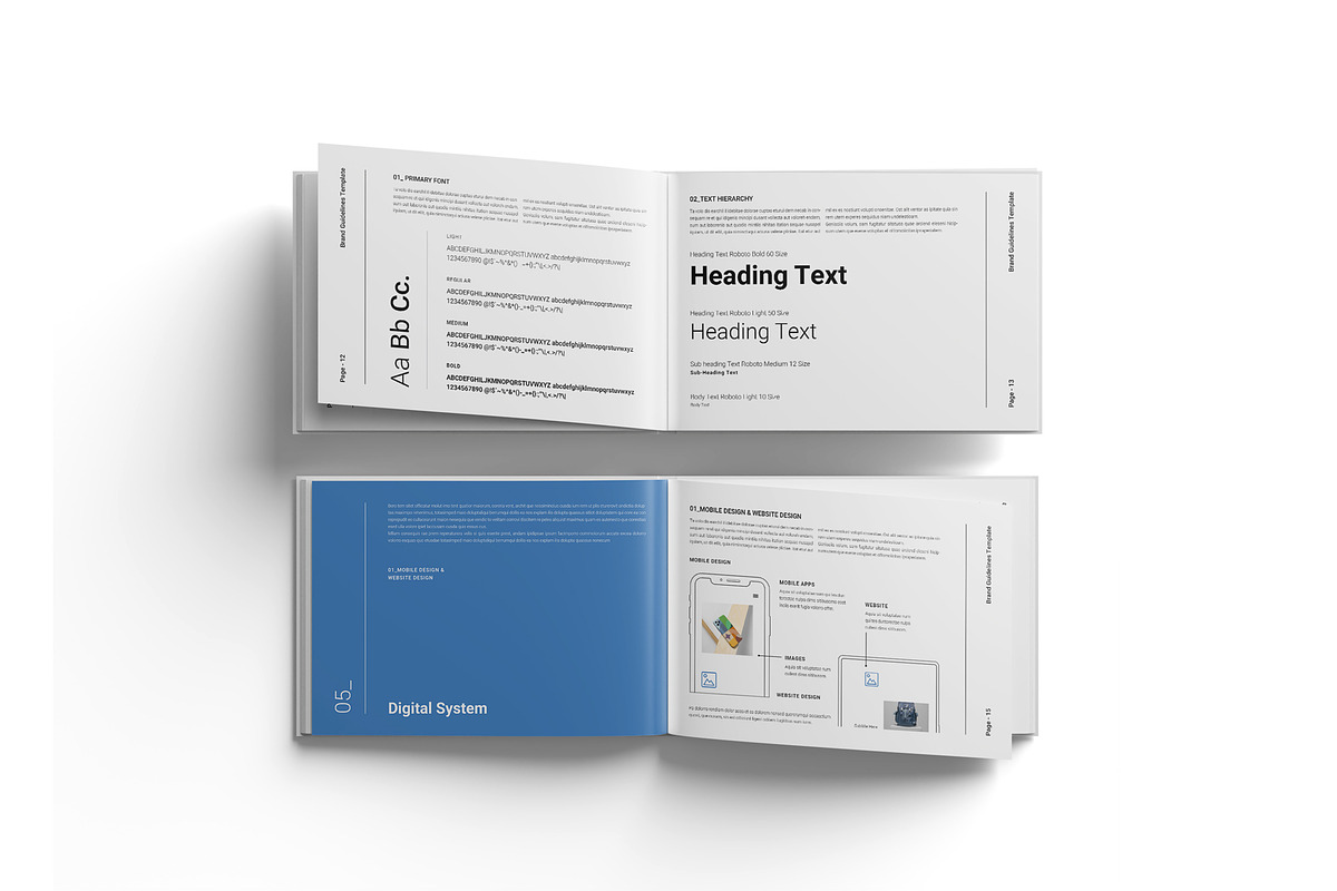 Brand Guidelines Template Landscape, a Brochure Template by DesignCrest (Photo 10 of 15)