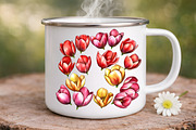 watercolor tulip flower clipart, an Illustration by GatewayDesign (Thumbnail 9 of 9)