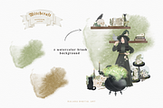 Watercolor Halloween Magic Witch Png, a Decorative Illustration by Balada Digital Art (Thumbnail 4 of 7)