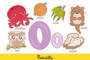Alphabet O For Vocabulary Clipart, an Education Illustration by Peekadillie Art (Thumbnail 2 of 3)