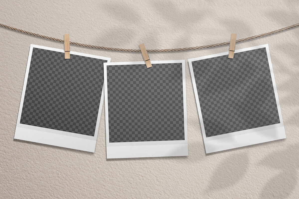 Hanging Polaroid Photo Mockup, a Social Media Template by DesignerCandies (Photo 2 of 6)