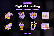 Digital Marketing 3D Icon Pack, an Object Graphic by Artnivora.Std (Thumbnail 1 of 4)