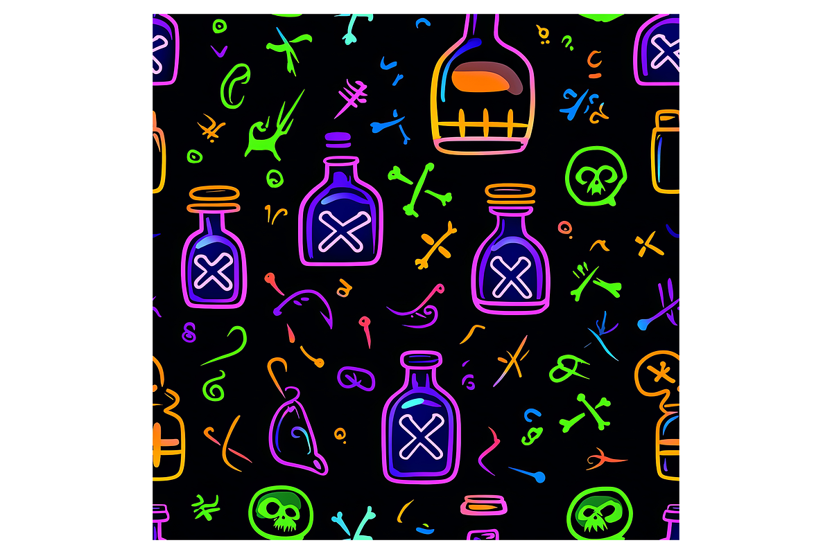 Neon Halloween Digital Paper, a Pattern Graphic by Chromolume Studio (Photo 15 of 28)