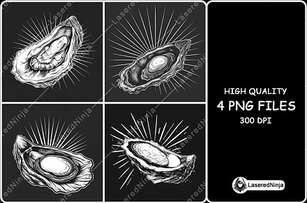 Oyster Shellfish Rays Seafood Pearl, a Background Graphic by LaseredNinja