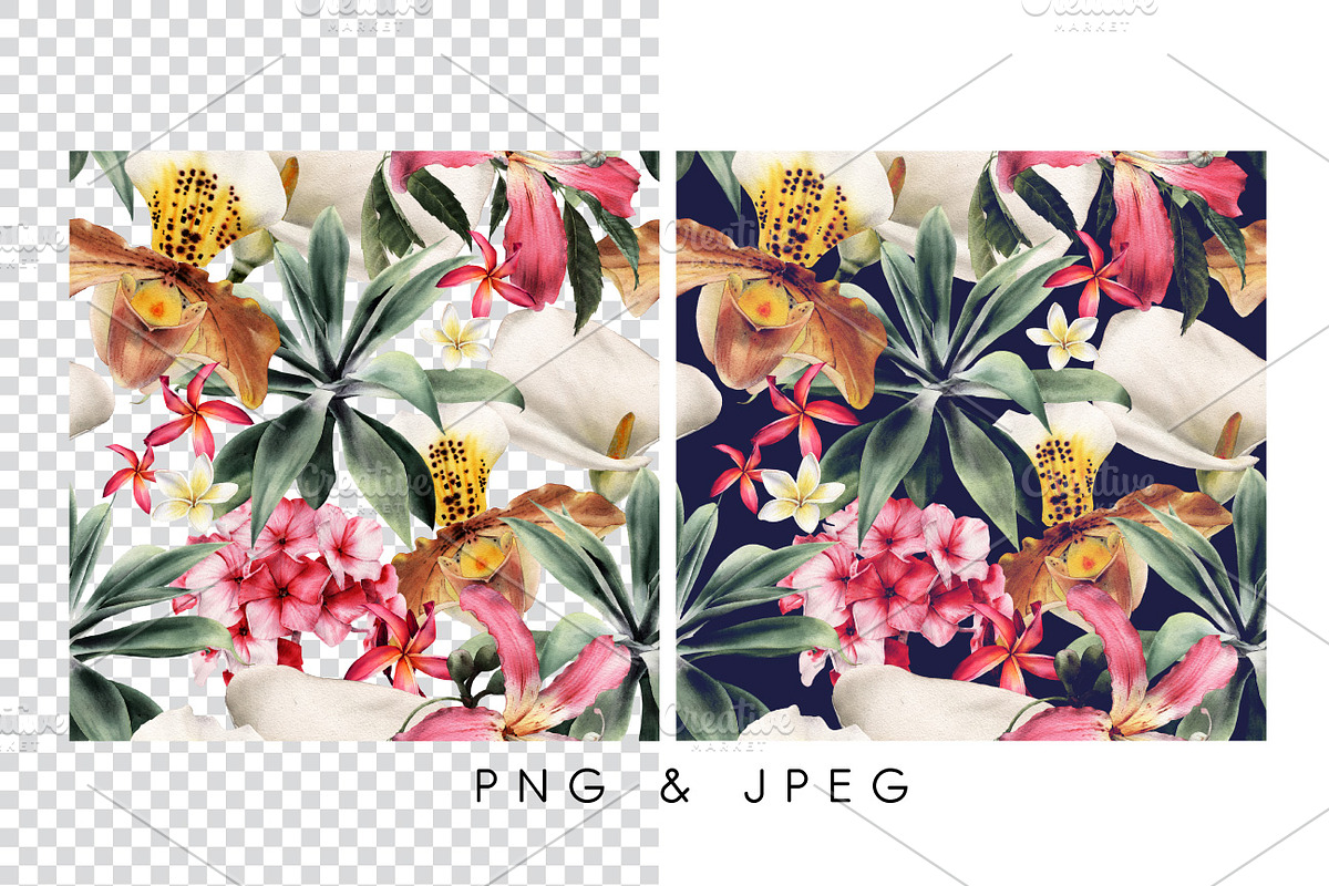 Seamless tropical patterns, a Pattern Graphic by ollalya (Photo 13 of 17)