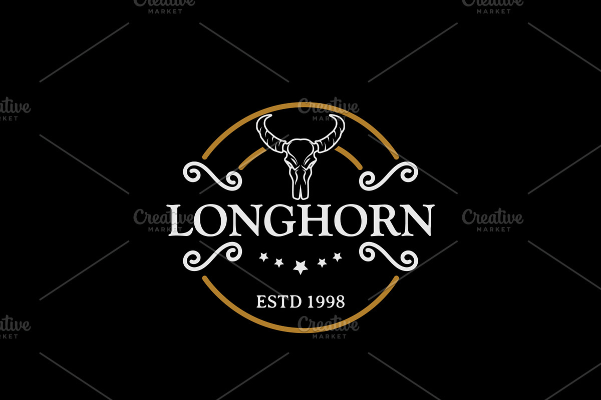 Vintage Retro Longhorn Texas Logo, a Branding & Logo Template by AlvinStd