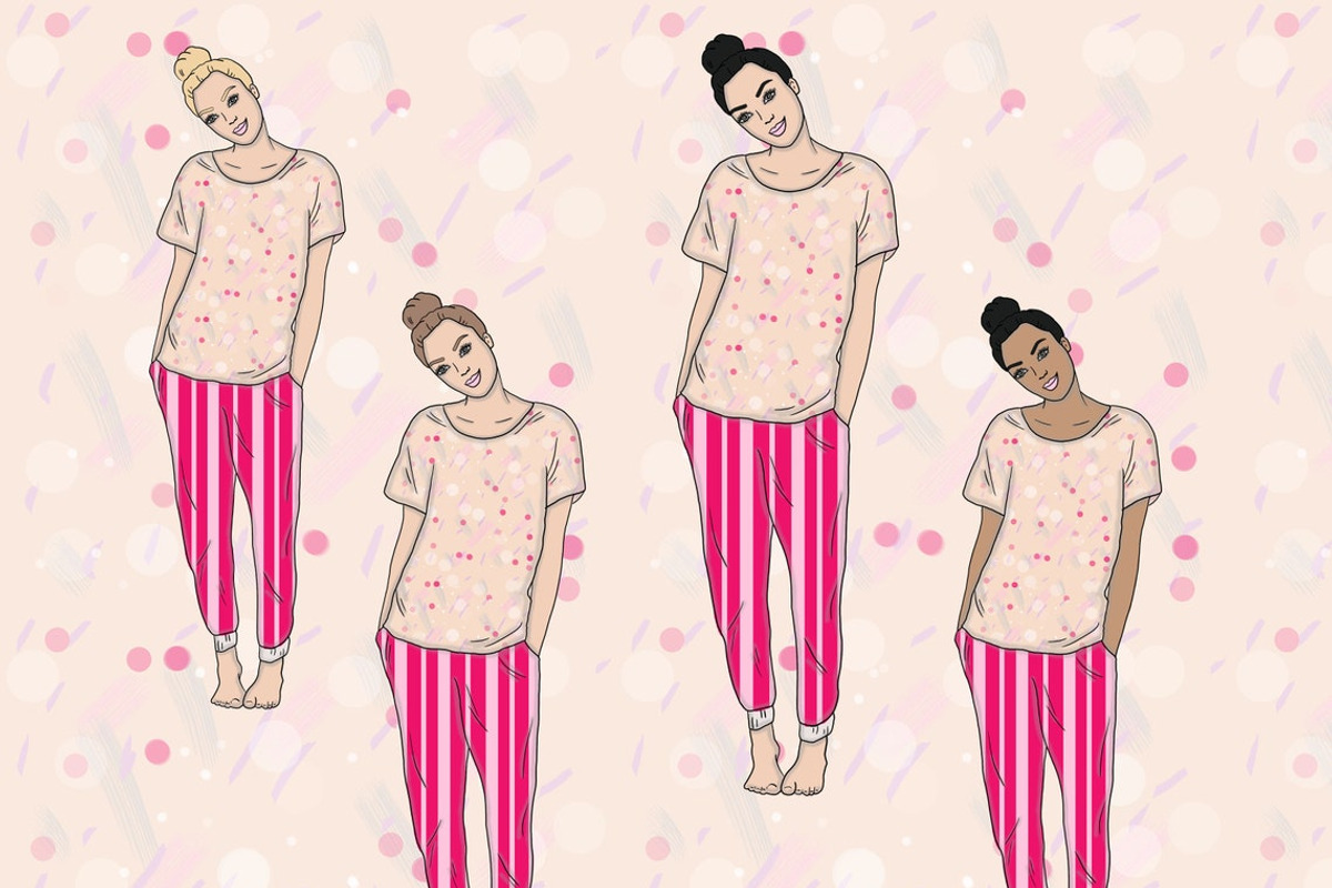 Pajama Party Girls Clipart, a Person Illustration by GlamArtZhanna (Photo 3 of 4)