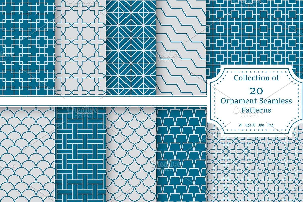 Set of Ornament Seamless Patterns, a Pattern Graphic by ExpressShop (Photo 1 of 6)